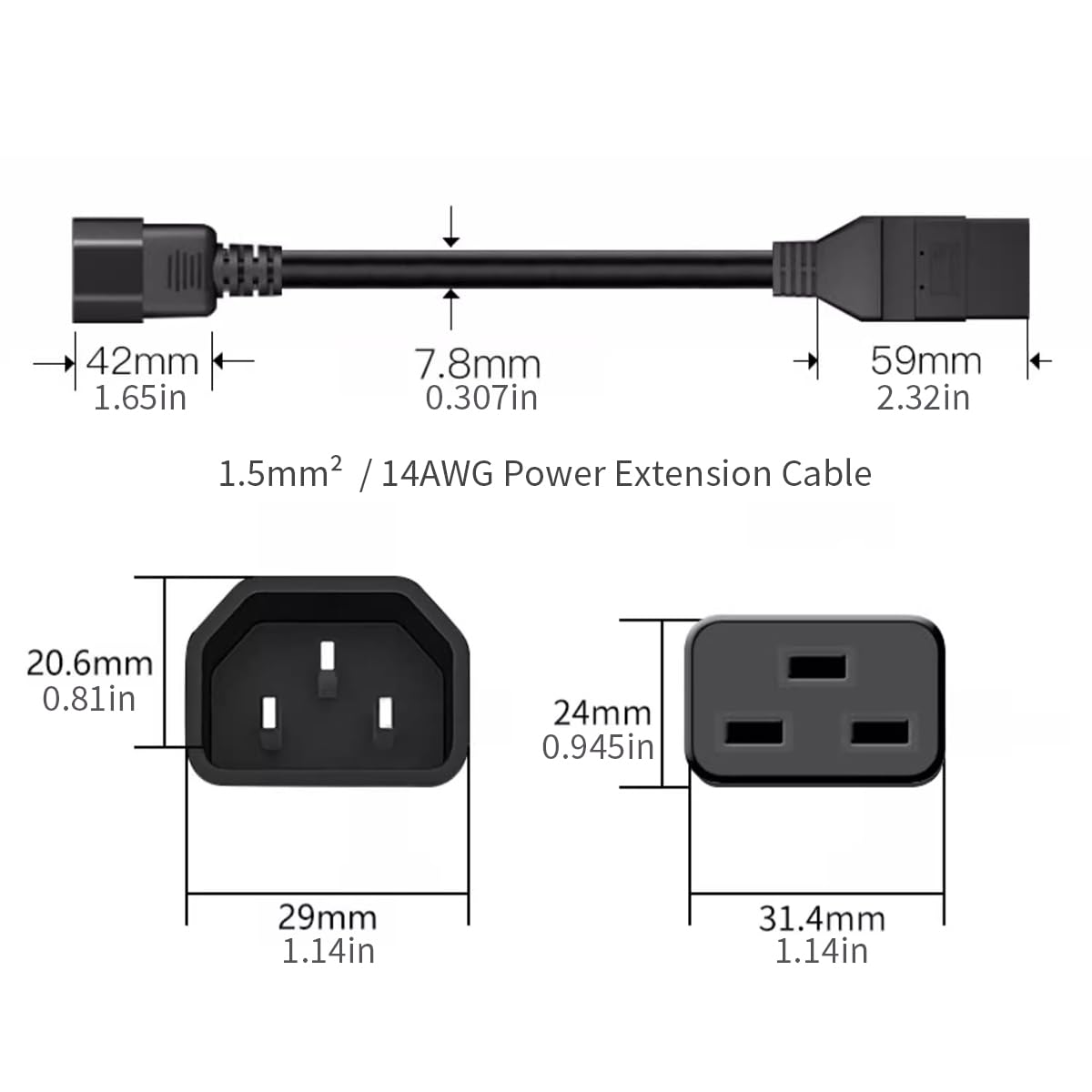 TOWE IEC C14 to C19 Power Exte - Heavy Equipment Center review and price